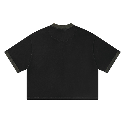 Mineral Washed Boxy Panel T-Shirt